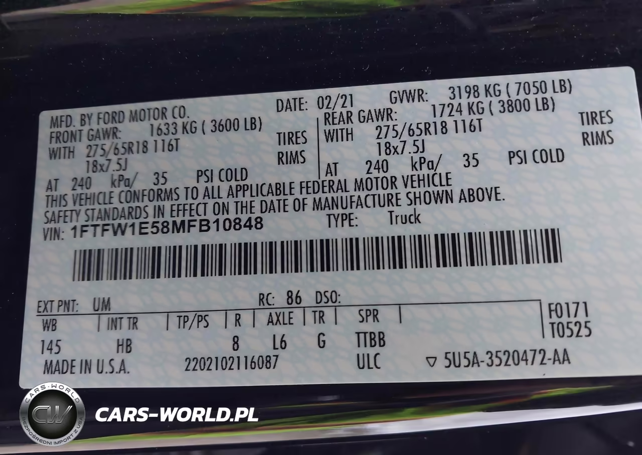 2021 Ford F-150 Lariat VIN:1FTFW1E58MFB10848 - 9
