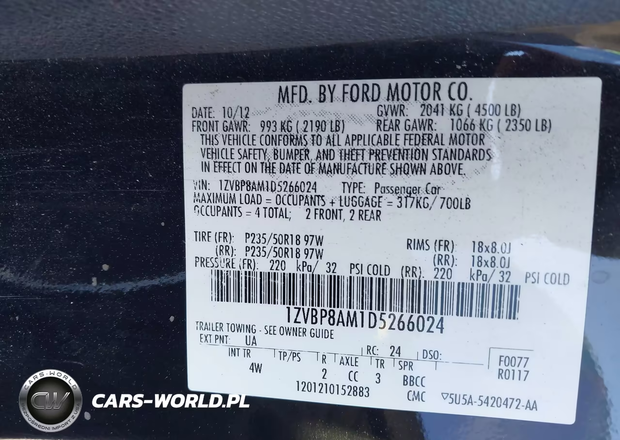 2013 Ford Mustang V6 Premium VIN:1ZVBP8AM1D5266024 - 9