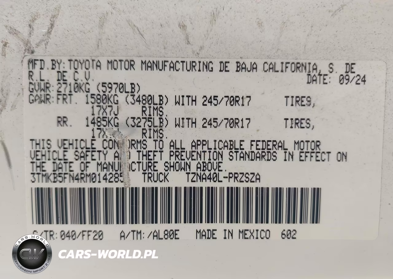 2024 Toyota Tacoma Sr5 VIN:3TMKB5FN4RM014285 - 9
