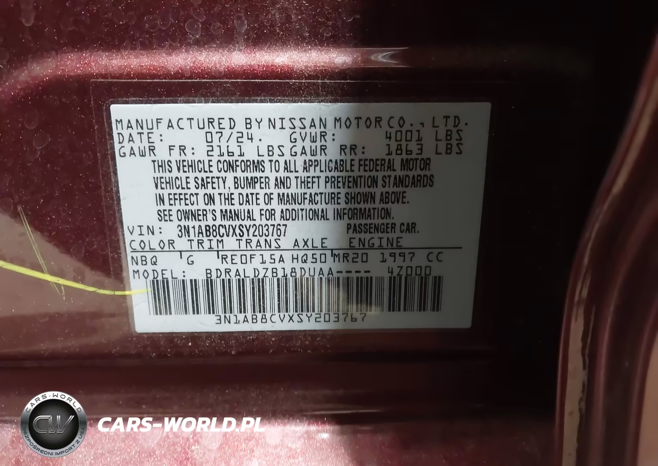 2025 Nissan Sentra Sv VIN:3N1AB8CVXSY203767 - 9