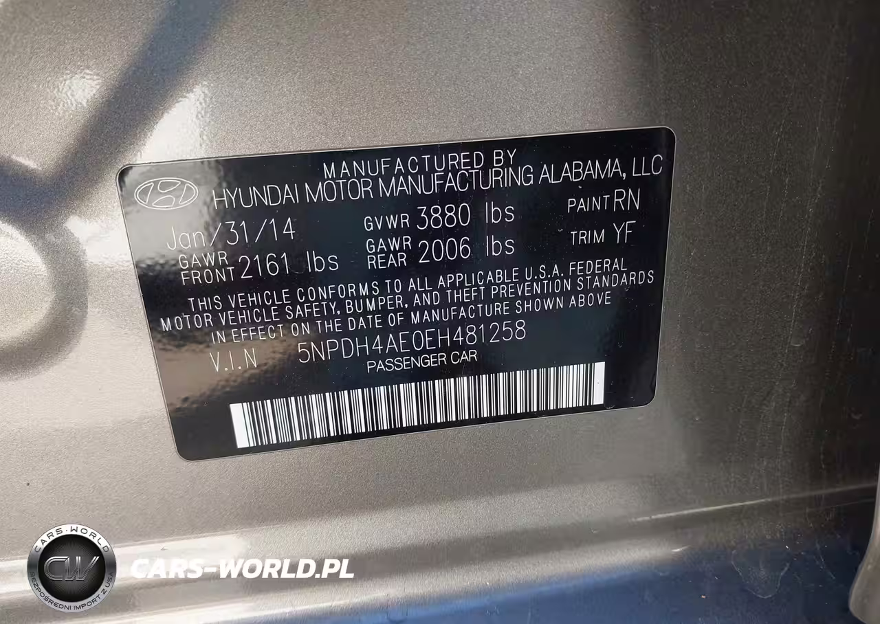 2014 Hyundai Elantra Se VIN:5NPDH4AE0EH481258 - 9