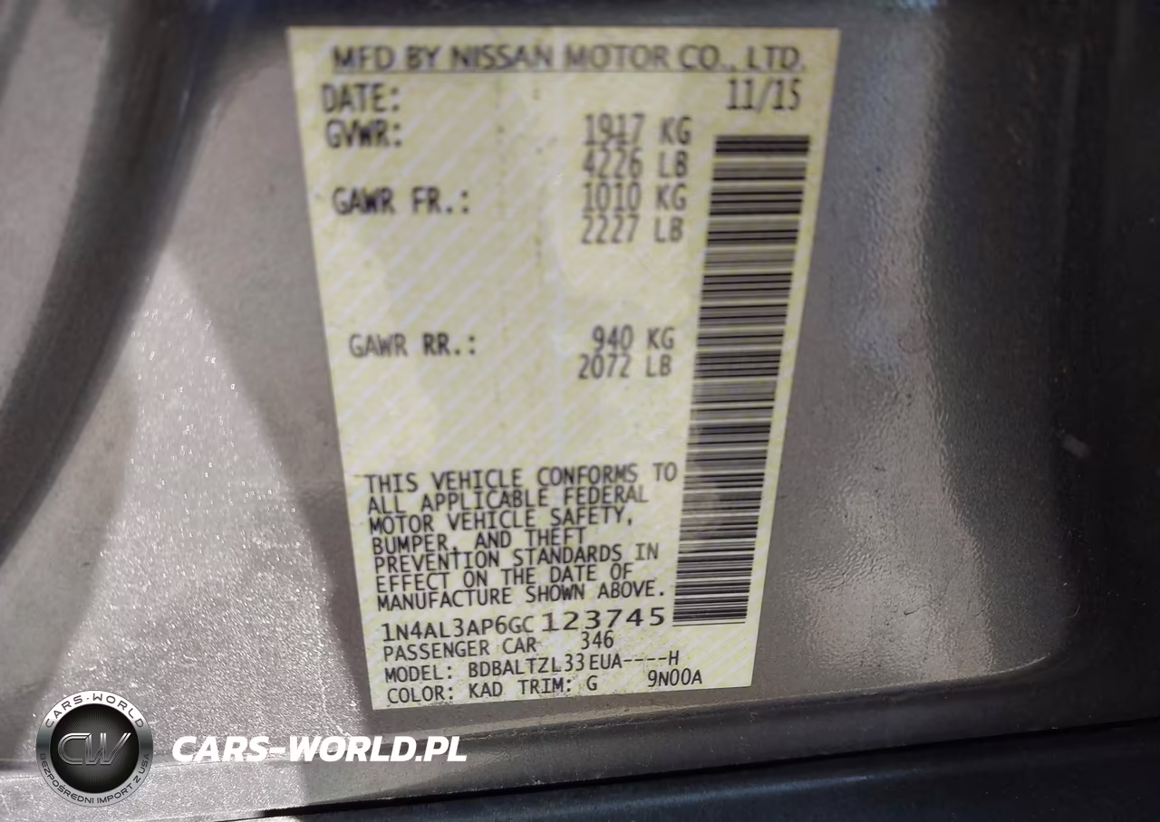 2016 Nissan Altima 2.5 Sl VIN:1N4AL3AP6GC123745 - 9