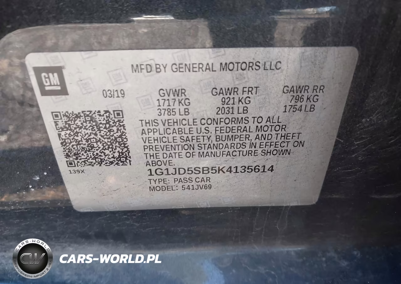 2019 Chevrolet Sonic Lt Auto VIN:1G1JD5SB5K4135614 - 9