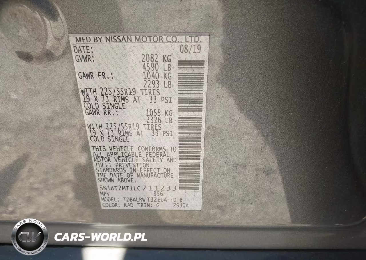 2020 Nissan Rogue Sl Fwd VIN:5N1AT2MT1LC711233 - 9