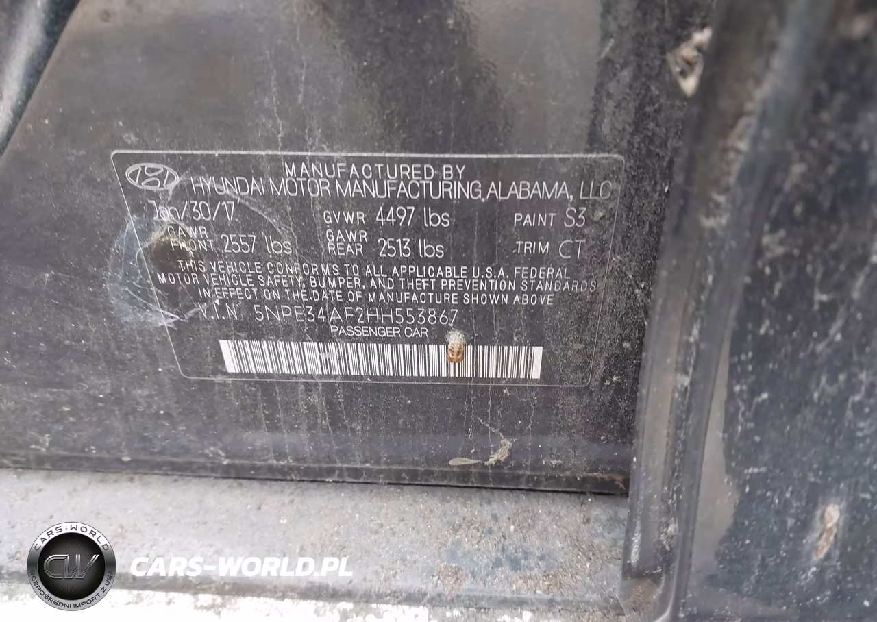 2017 Hyundai Sonata Sport VIN:5NPE34AF2HH553867 - 8