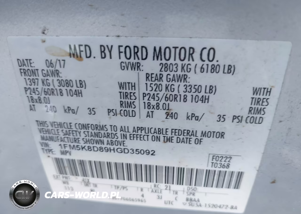 2017 Ford Explorer Xlt VIN:1FM5K8D89HGD35092 - 9