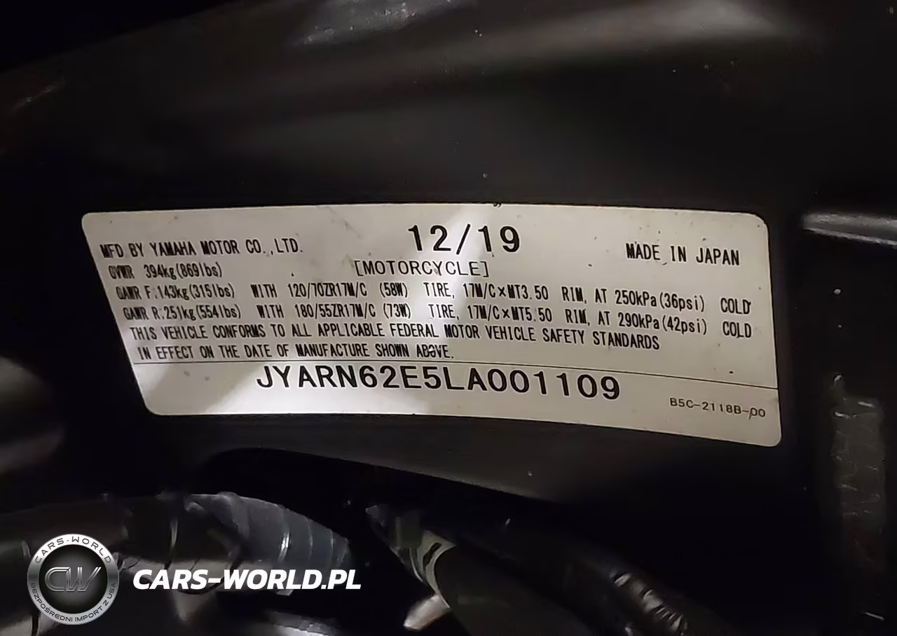2020 Yamaha Mtt09 Gt VIN:JYARN62E5LA001109 - 10