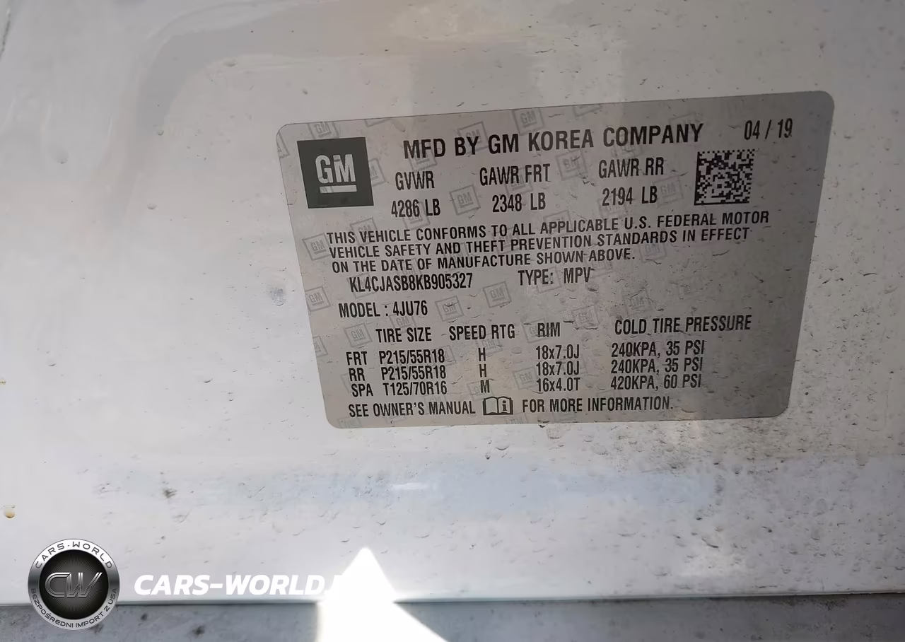 2019 Buick Encore Fwd Preferred VIN:KL4CJASB8KB905327 - 9