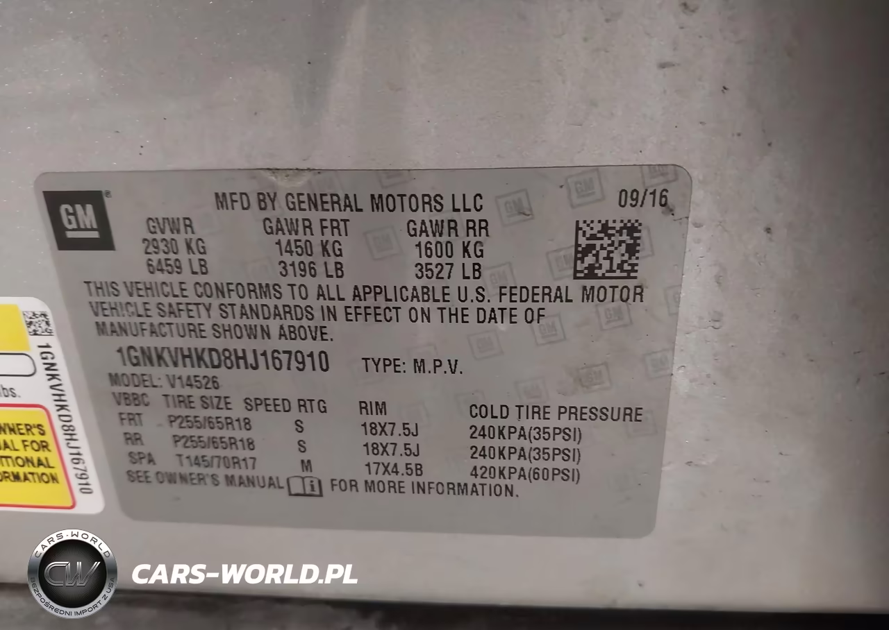 2017 Chevrolet Traverse 2Lt VIN:1GNKVHKD8HJ167910 - 9