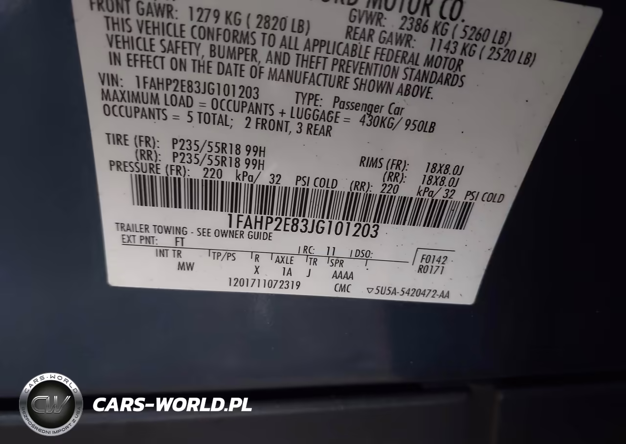 2018 Ford Taurus Sel VIN:1FAHP2E83JG101203 - 9