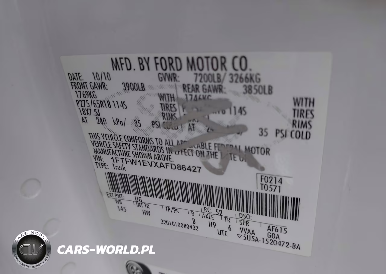 2010 Ford F-150 Lariat VIN:1FTFW1EVXAFD86427 - 9