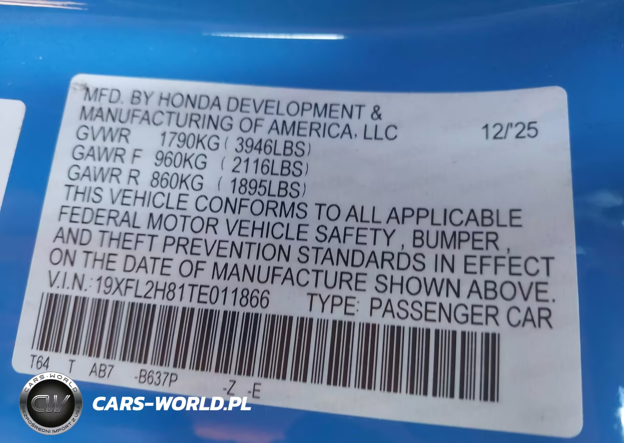 2026 Honda Civic Sport VIN:19XFL2H81TE011866 - 9
