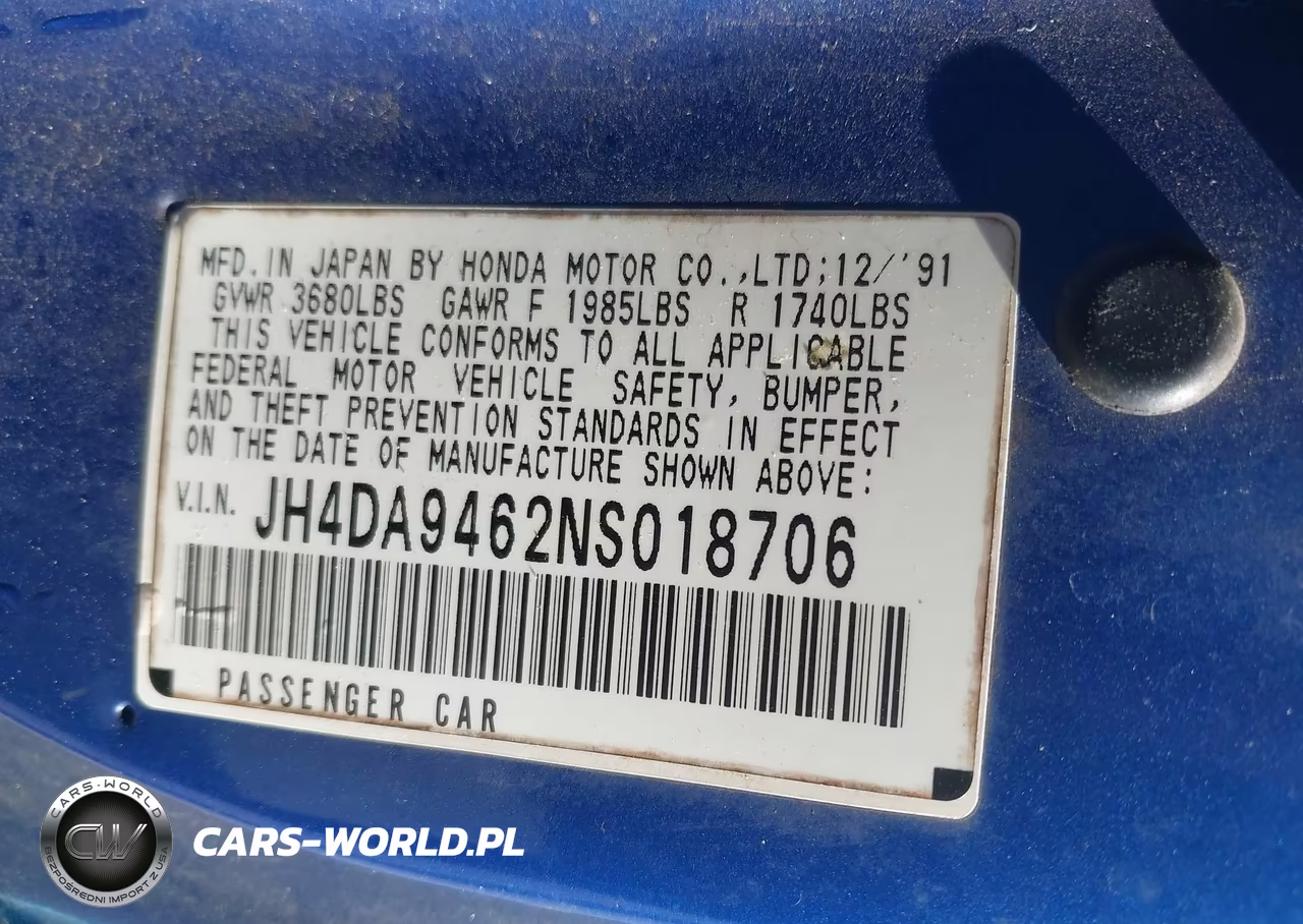 1992 Acura Integra Gs VIN:JH4DA9462NS018706 - 9