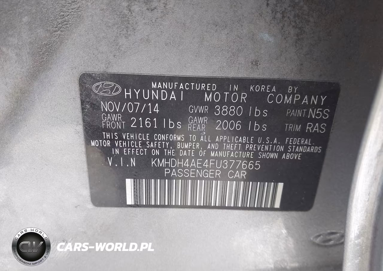 2015 Hyundai Elantra Limited VIN:KMHDH4AE4FU377665 - 9