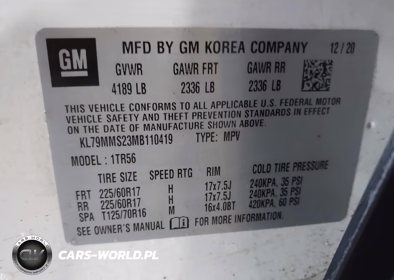 2021 Chevrolet Trailblazer Fwd Ls VIN:KL79MMS23MB110419 - 9