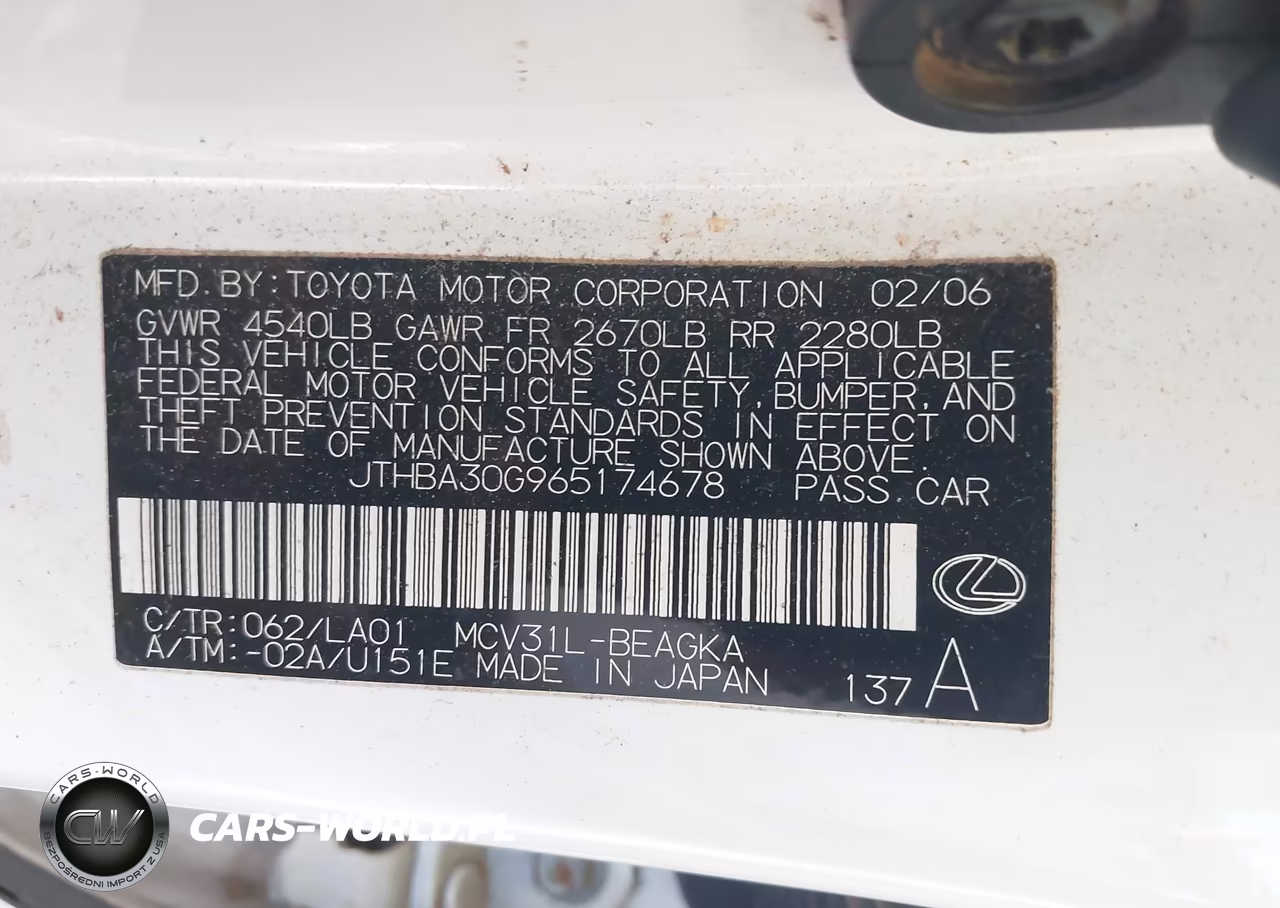 2006 Lexus Es 330 VIN:JTHBA30G965174678 - 9