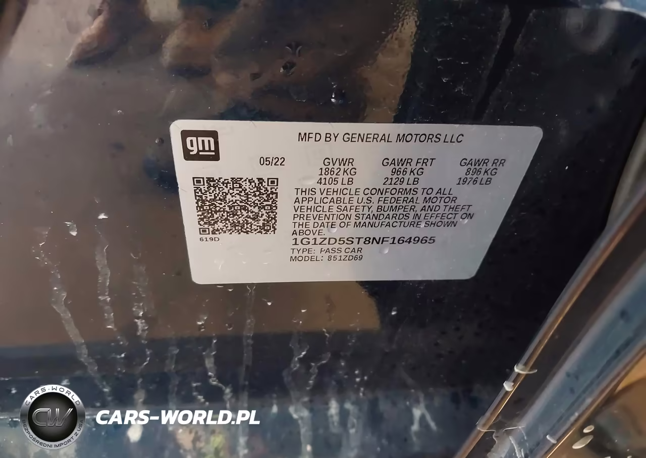 2022 Chevrolet Malibu Fwd Lt VIN:1G1ZD5ST8NF164965 - 9