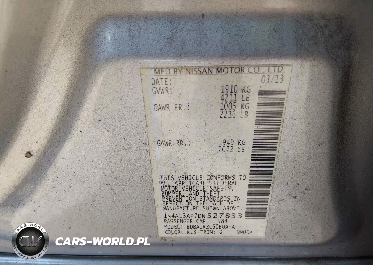 2013 Nissan Altima 2.5 S VIN:1N4AL3AP7DN527833 - 9