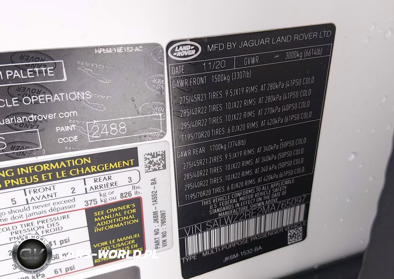 2021 Land Rover Range Rover Sport Svr-Svr Carbon Edition VIN:SALWZ2RE2MA765097 - 9