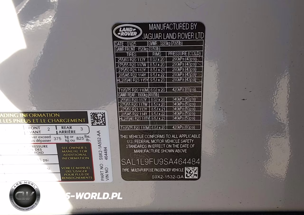 2025 Land Rover Range Rover Sport P400 Dynamic Se VIN:SAL1L9FU9SA464484 - 9