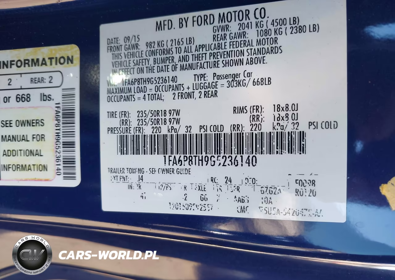 2016 Ford Mustang Ecoboost VIN:1FA6P8TH9G5236140 - 9