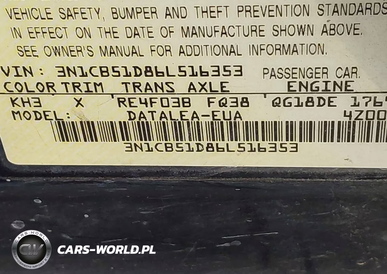 2006 Nissan Sentra 1.8S VIN:3N1CB51D86L516353 - 9