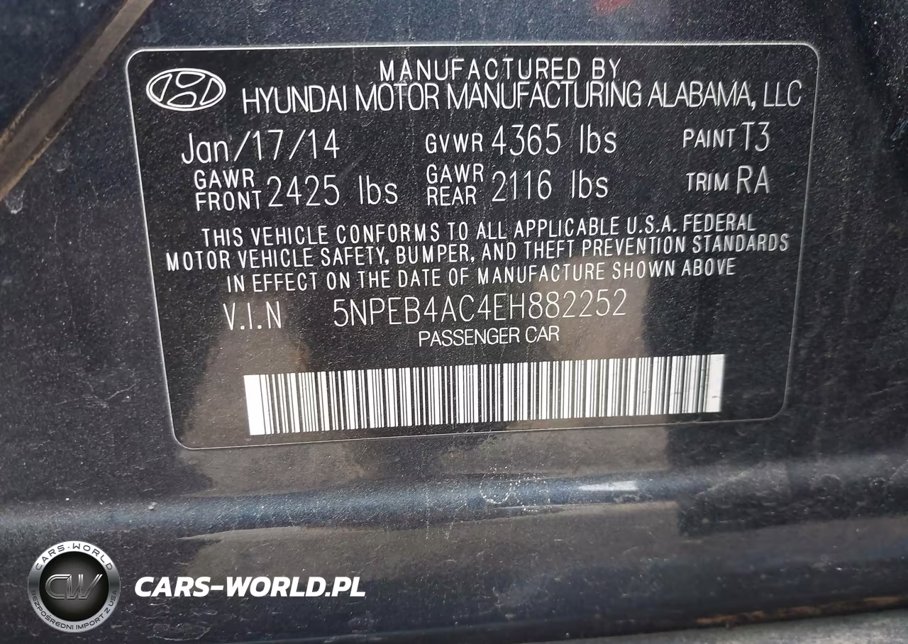 2014 Hyundai Sonata Gls VIN:5NPEB4AC4EH882252 - 9