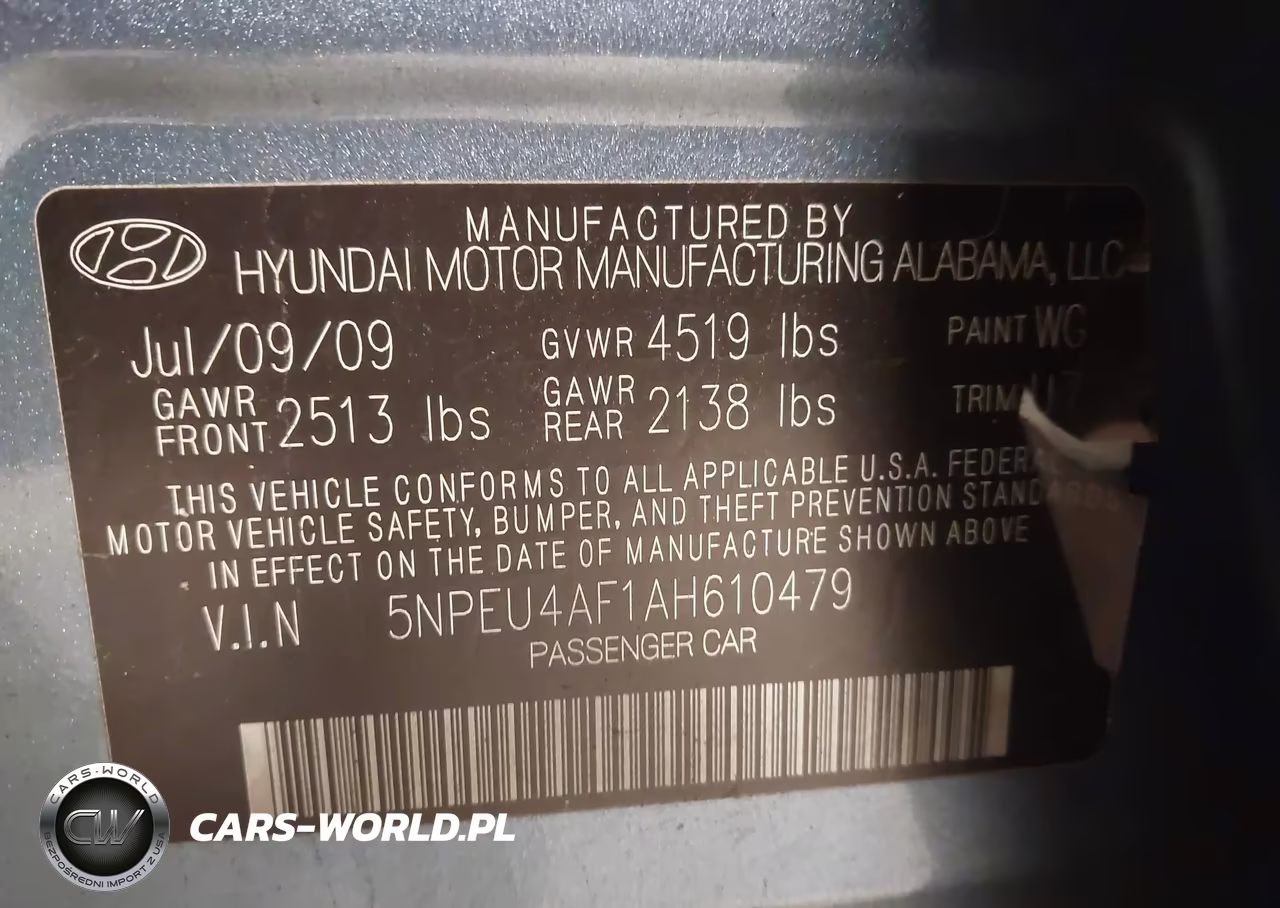2010 Hyundai Sonata Limited V6 VIN:5NPEU4AF1AH610479 - 9