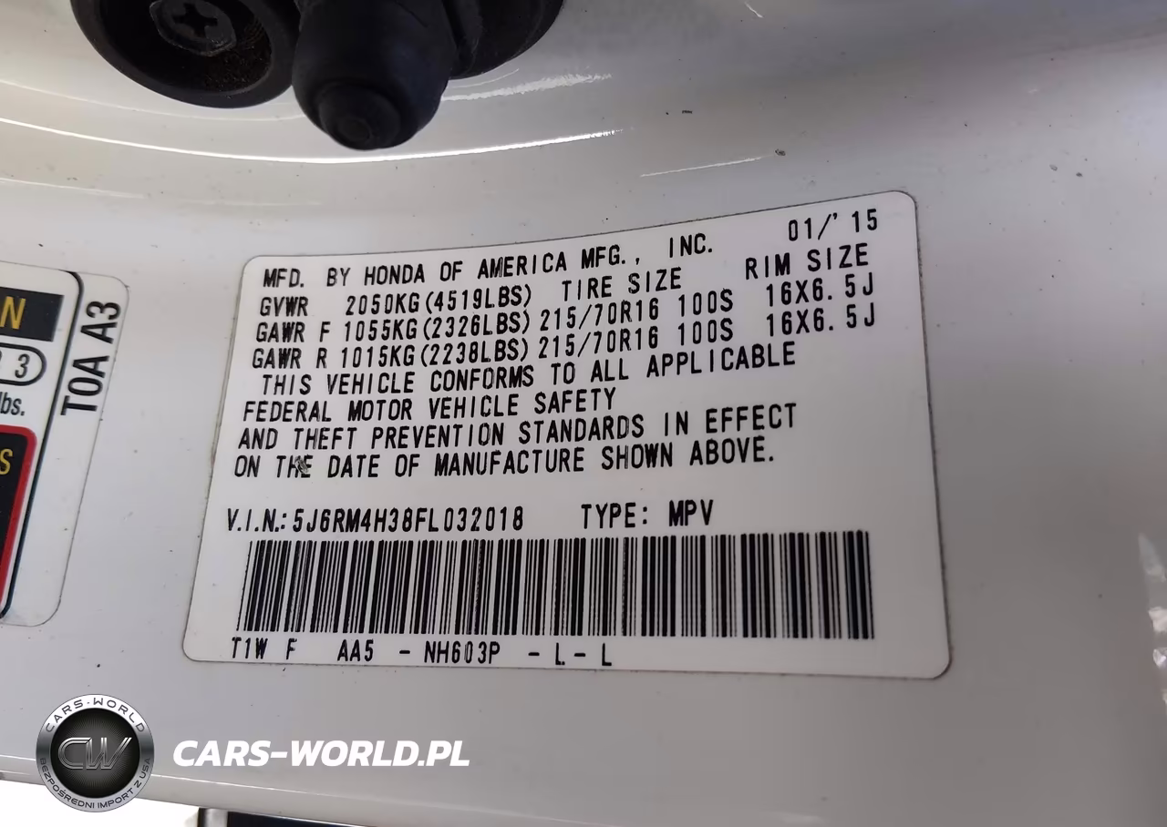 2015 Honda Cr-V Lx VIN:5J6RM4H38FL032018 - 9