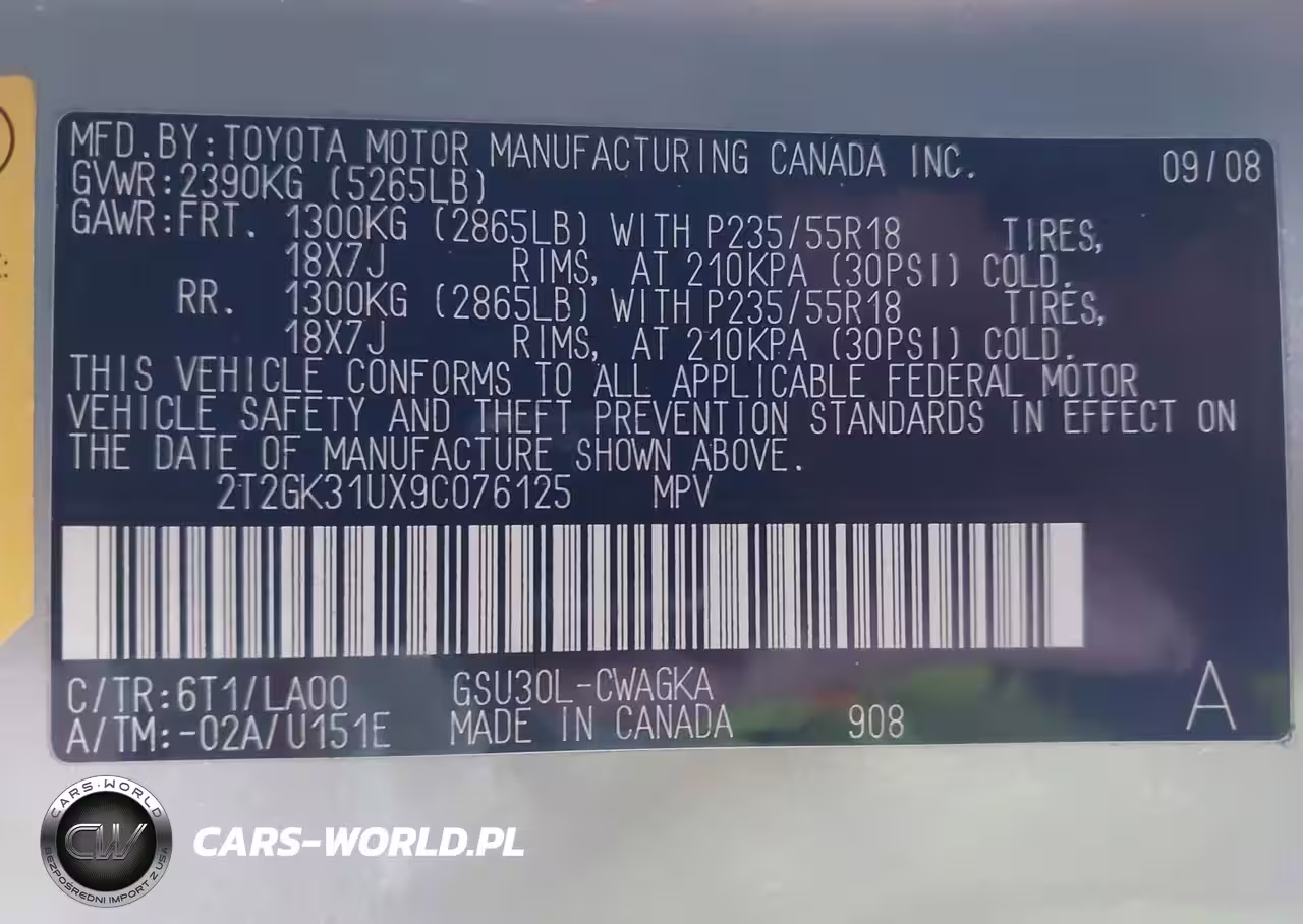 2009 Lexus Rx 350 VIN:2T2GK31UX9C076125 - 9