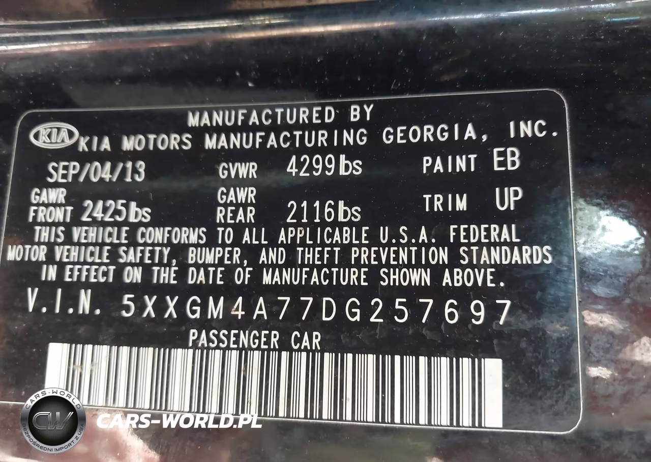 2013 Kia Optima Lx VIN:5XXGM4A77DG257697 - 9