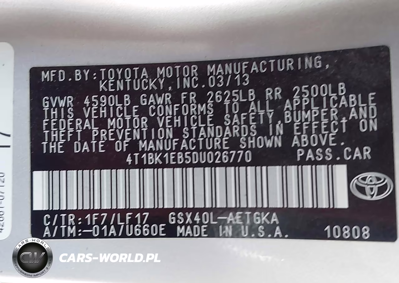 2013 Toyota Avalon Xle Premium VIN:4T1BK1EB5DU026770 - 9