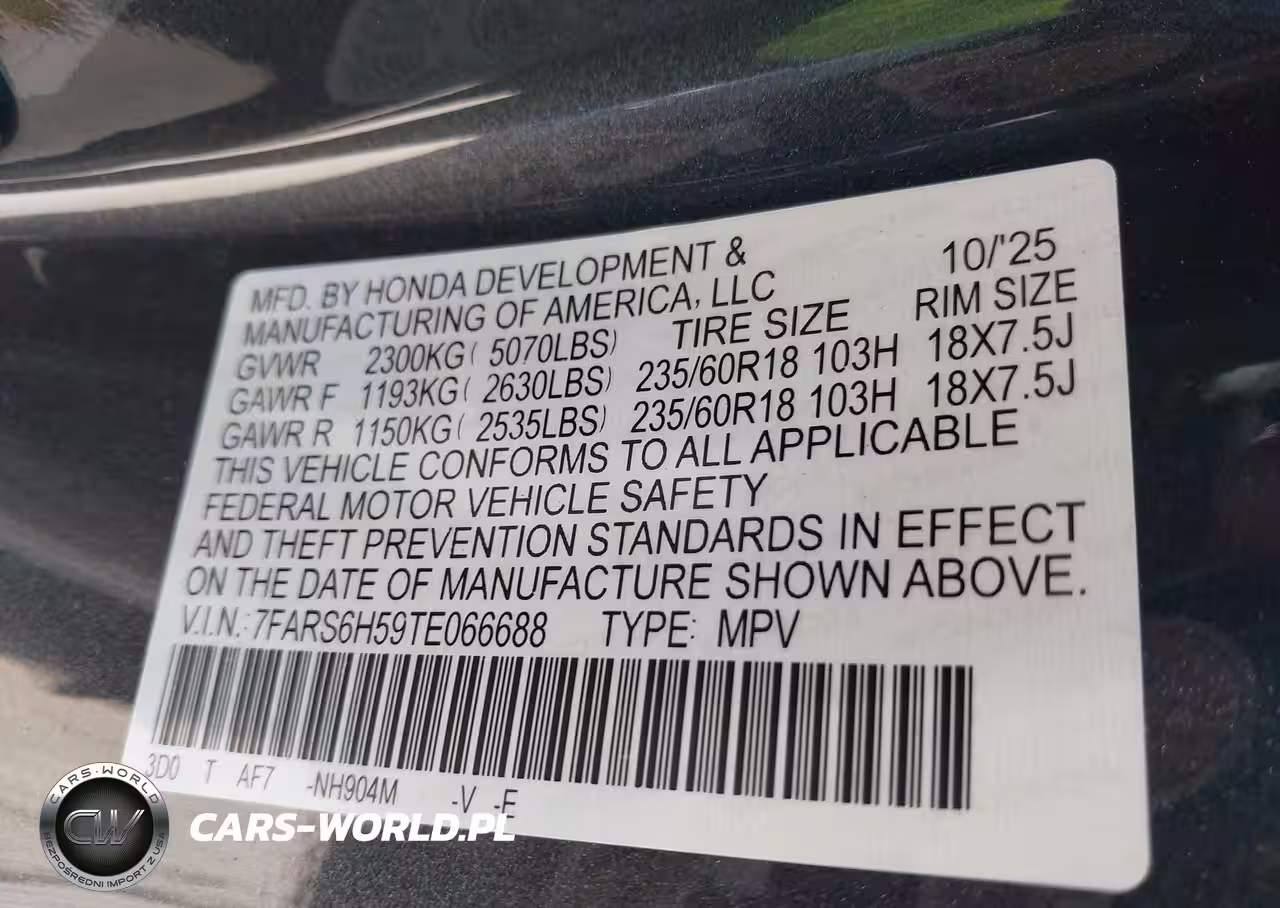 2026 Honda Cr-V Hybrid Awd Sport VIN:7FARS6H59TE066688 - 9