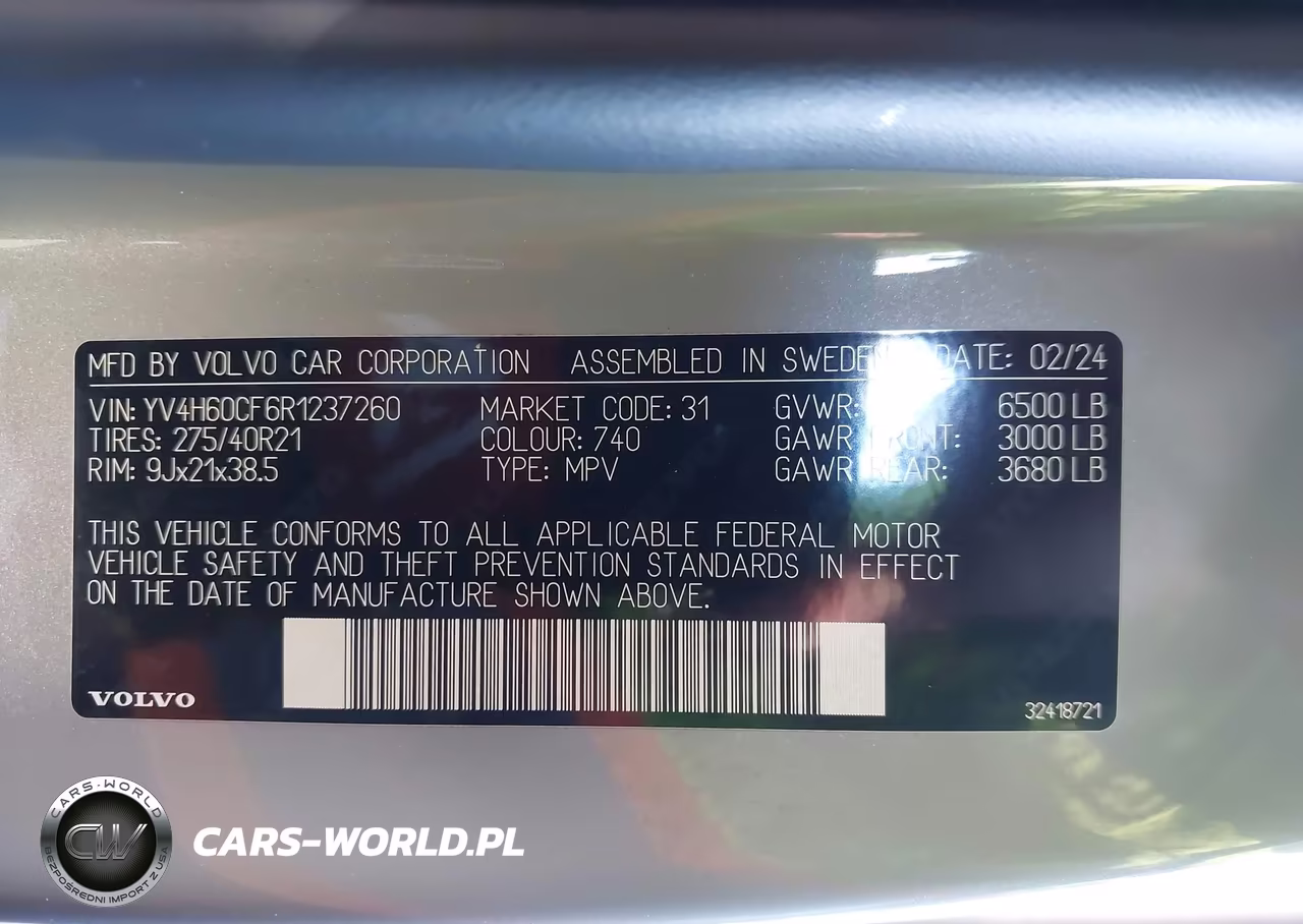 2024 Volvo Xc90 Recharge Plug-In Hybrid T8 Ultimate Bright Theme 7-Seater VIN:YV4H60CF6R1237260 - 9