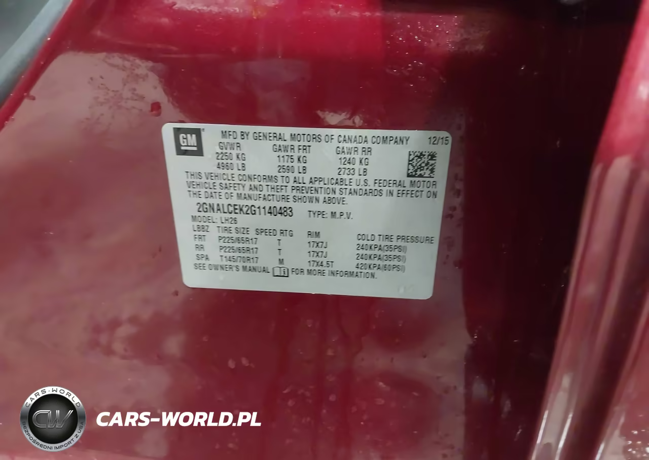 2016 Chevrolet Equinox Lt VIN:2GNALCEK2G1140483 - 9