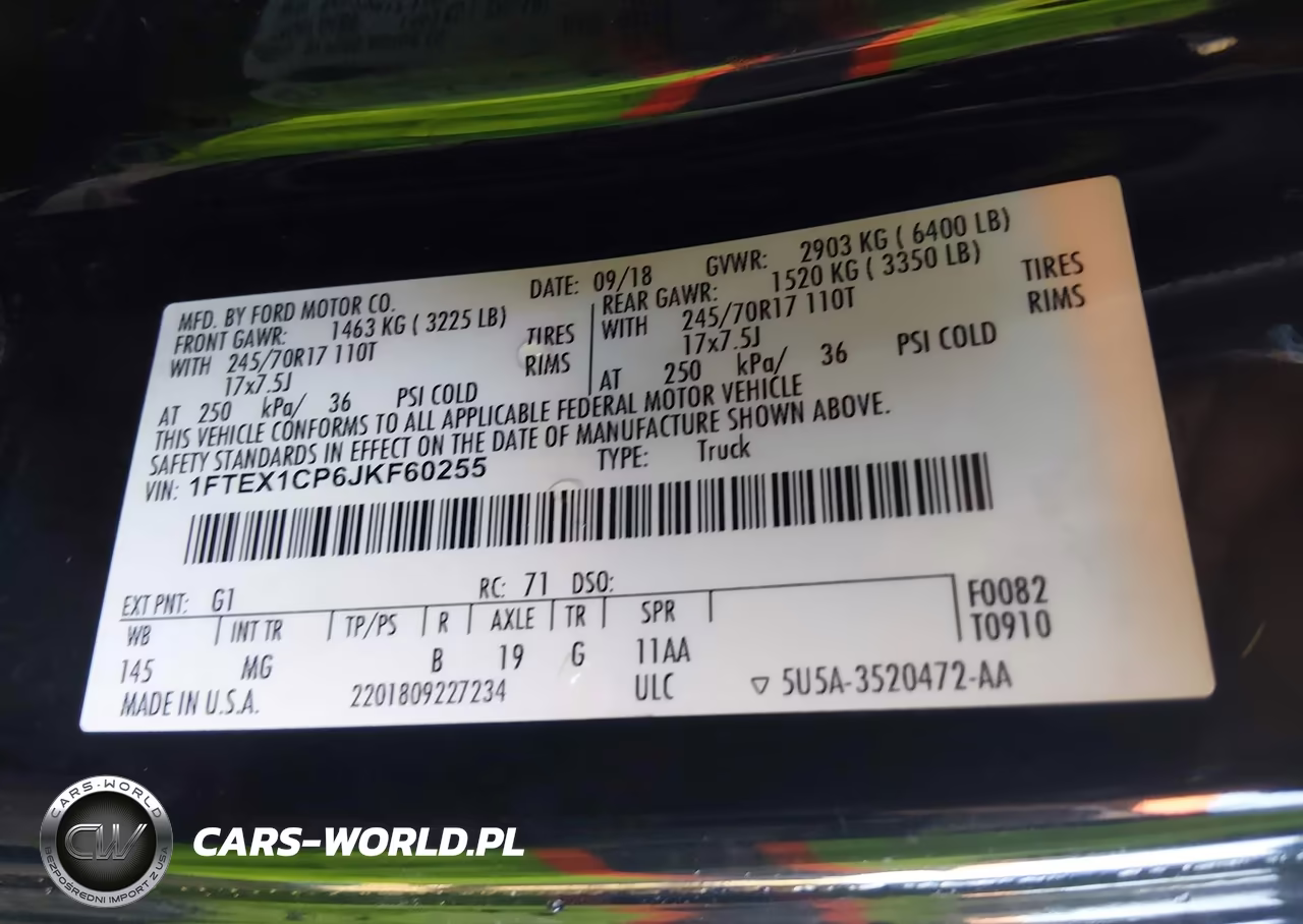 2018 Ford F-150 Xlt VIN:1FTEX1CP6JKF60255 - 9
