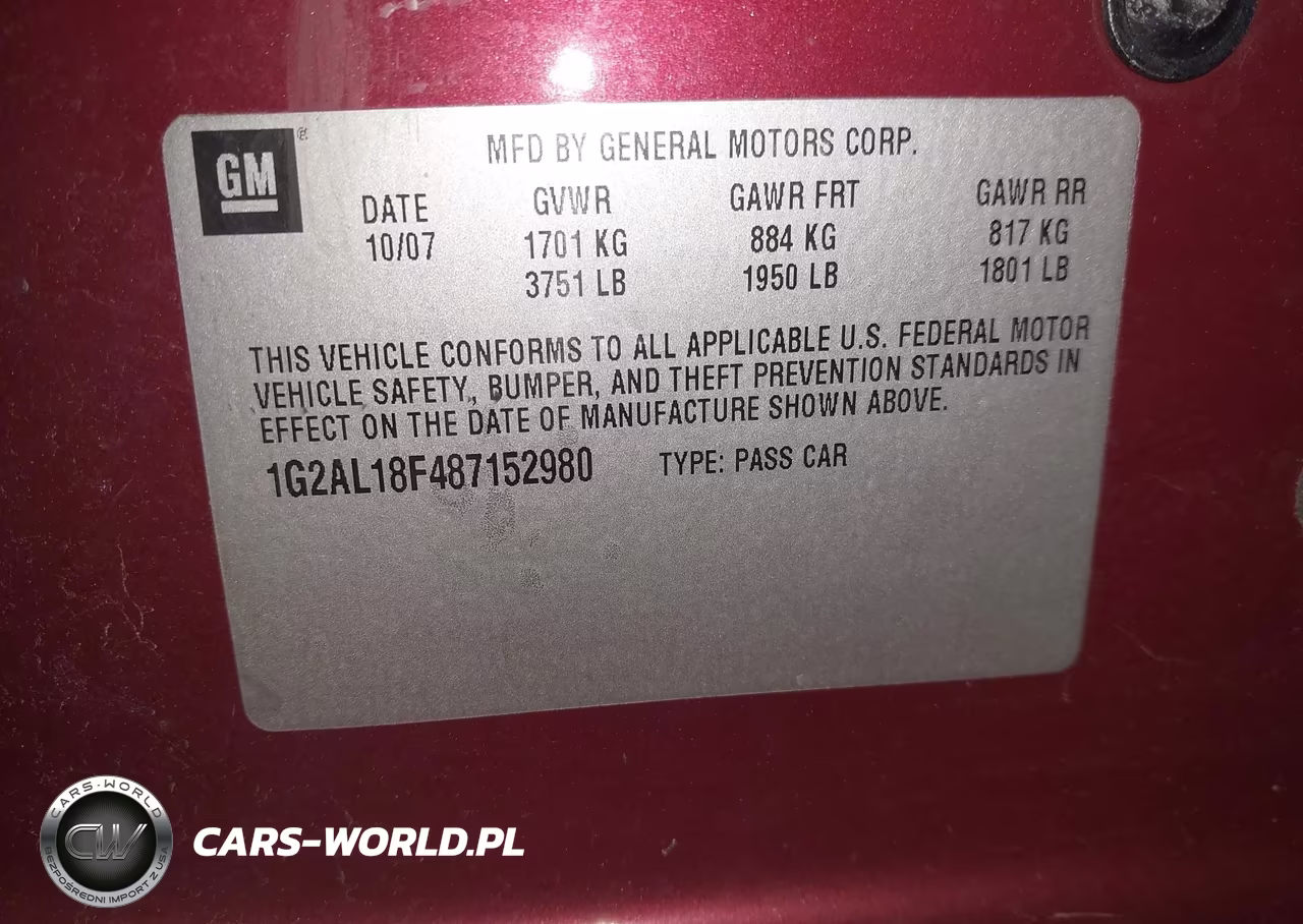 2008 Pontiac G5 VIN:1G2AL18F487152980 - 9