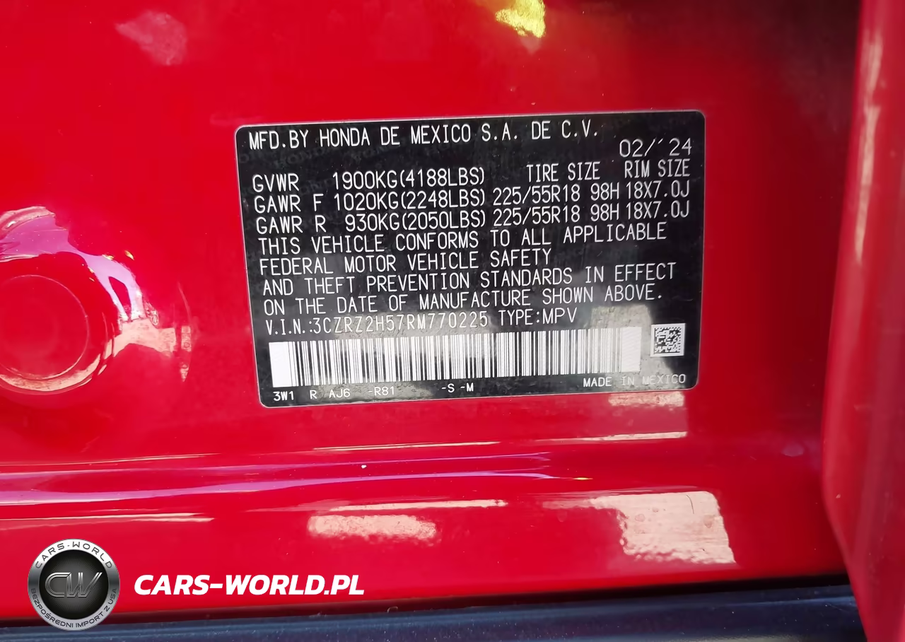 2024 Honda Hr-V VIN:3CZRZ2H57RM770225 - 9