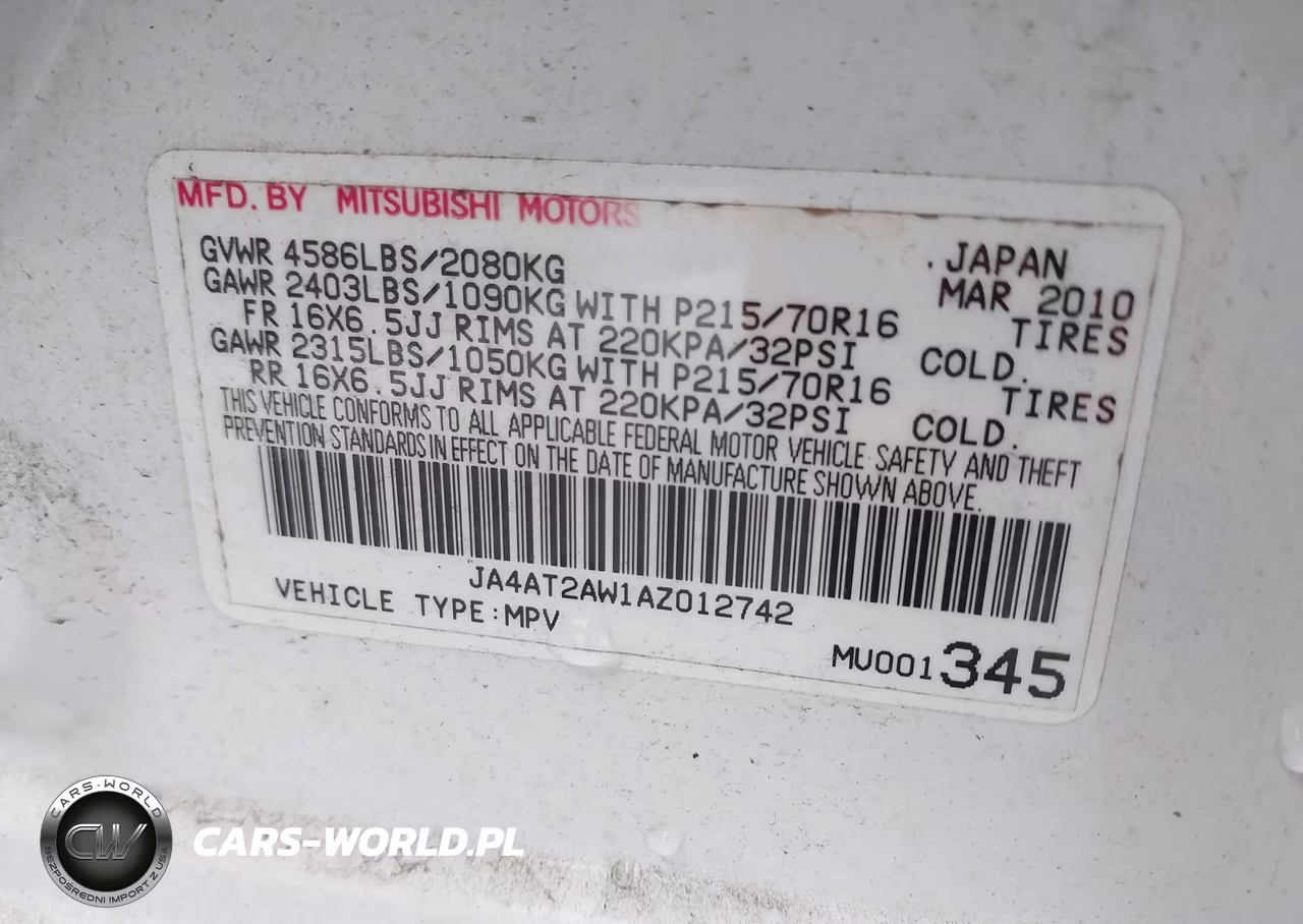 2010 Mitsubishi Outlander Es VIN:JA4AT2AW1AZ012742 - 9