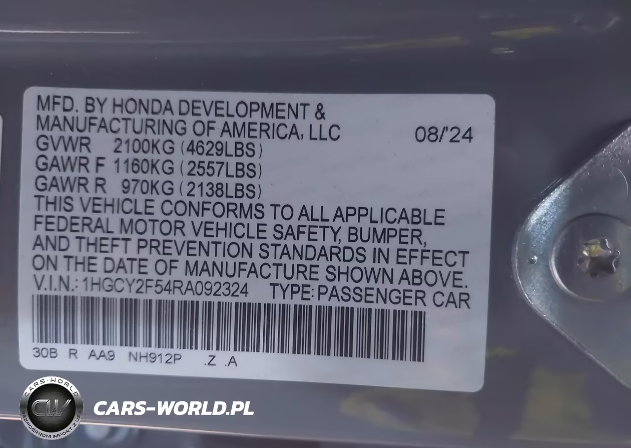 2024 Honda Accord Hybrid Sport VIN:1HGCY2F54RA092324 - 9