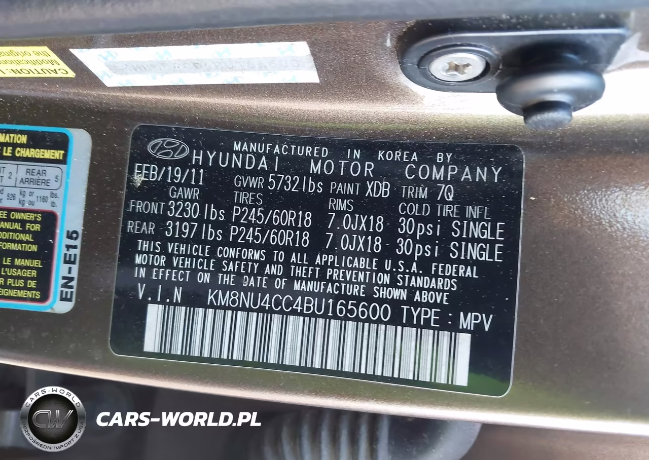 2011 Hyundai Veracruz Limited VIN:KM8NU4CC4BU165600 - 9