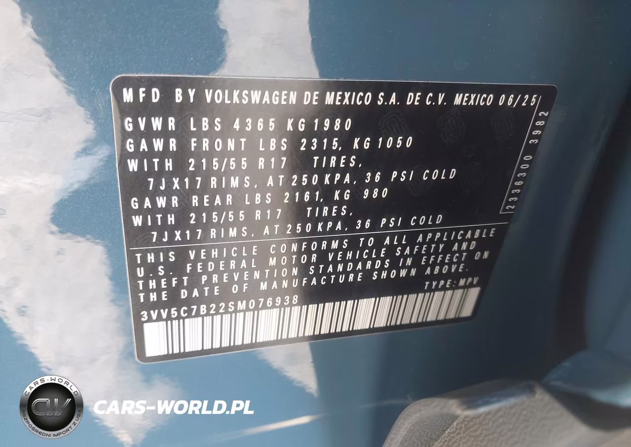 2025 Volkswagen Taos 1.5T S VIN:3VV5C7B22SM076938 - 9