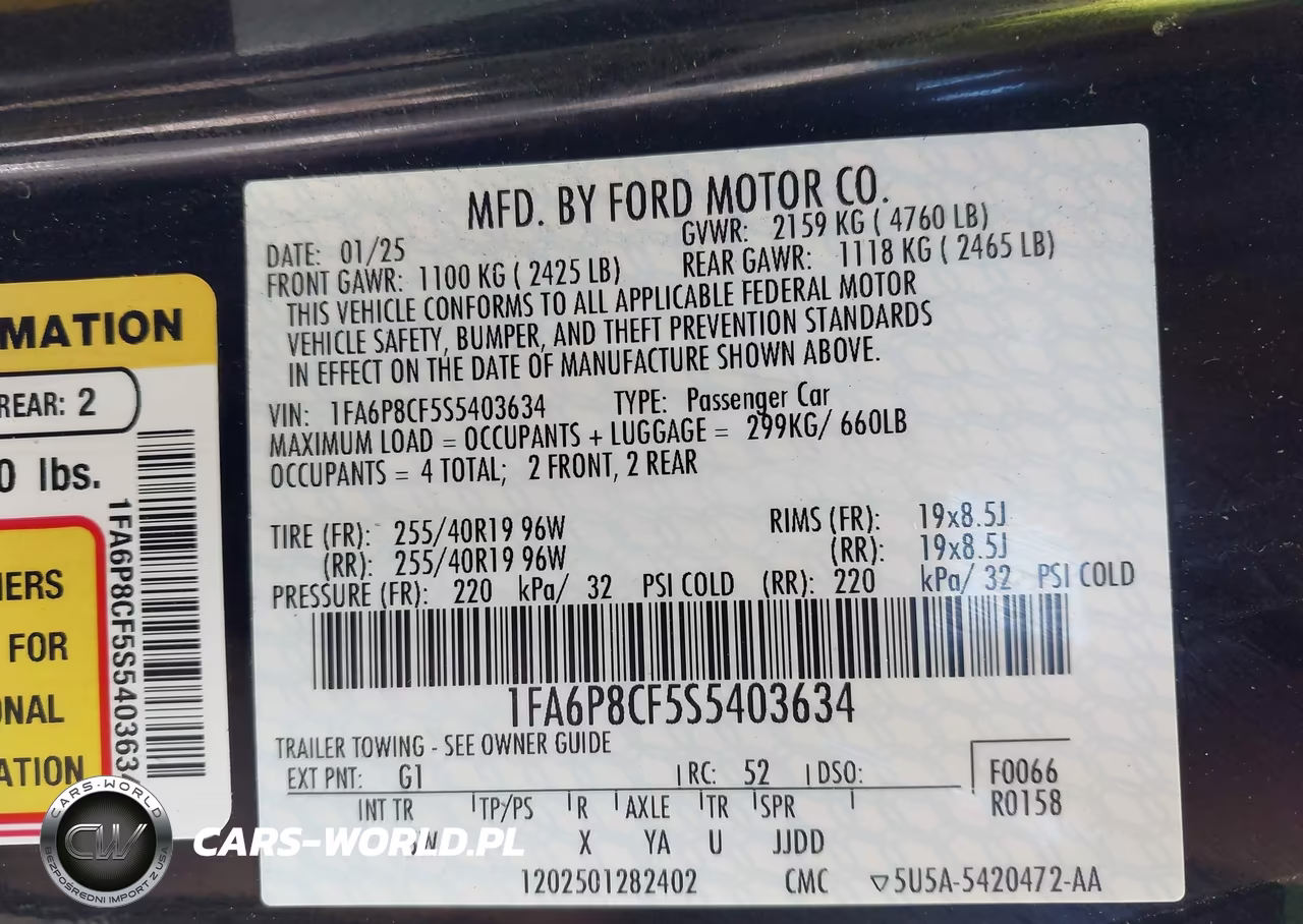 2025 Ford Mustang Gt Premium Fastback VIN:1FA6P8CF5S5403634 - 9