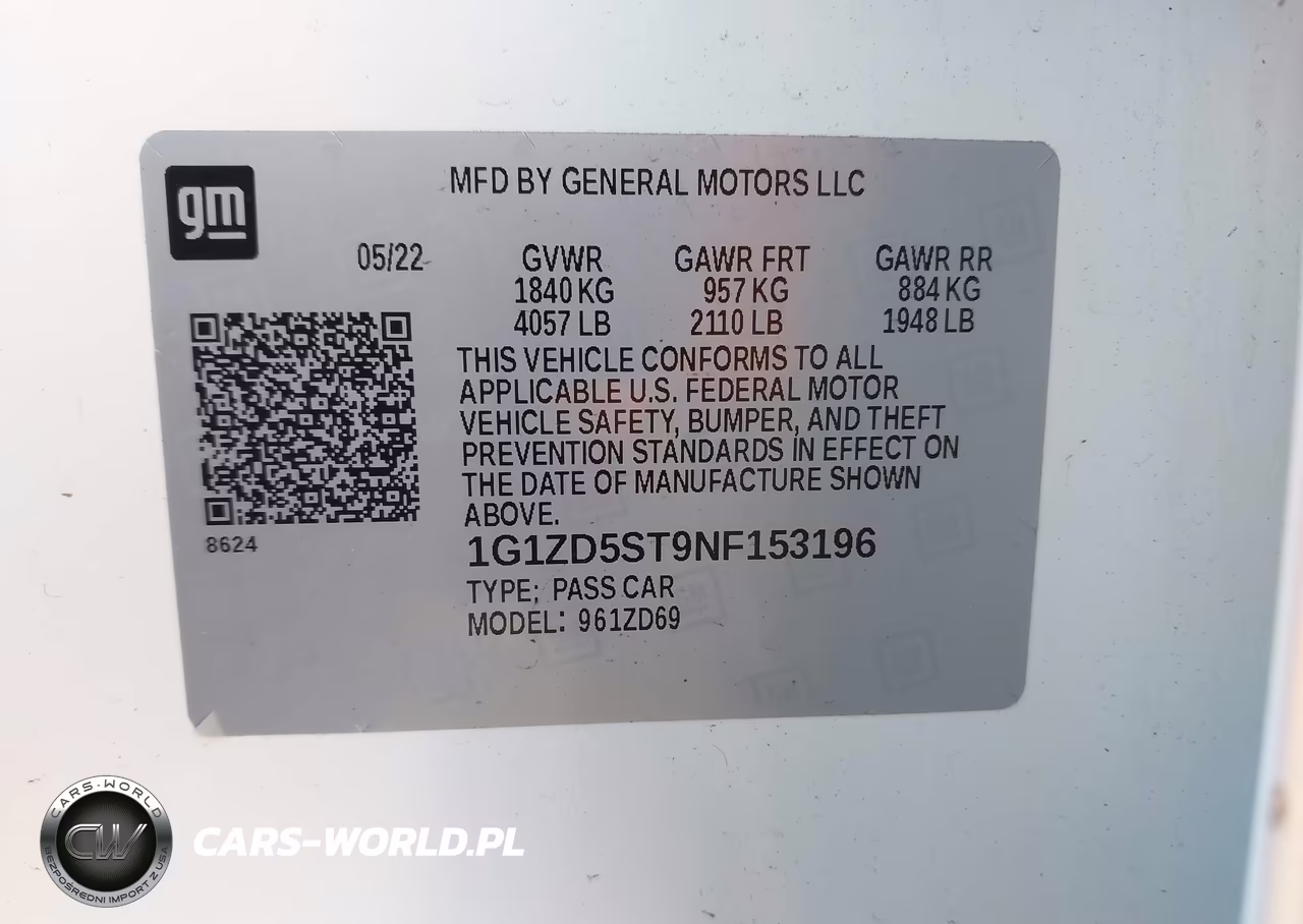 2022 Chevrolet Malibu Fwd Lt VIN:1G1ZD5ST9NF153196 - 9