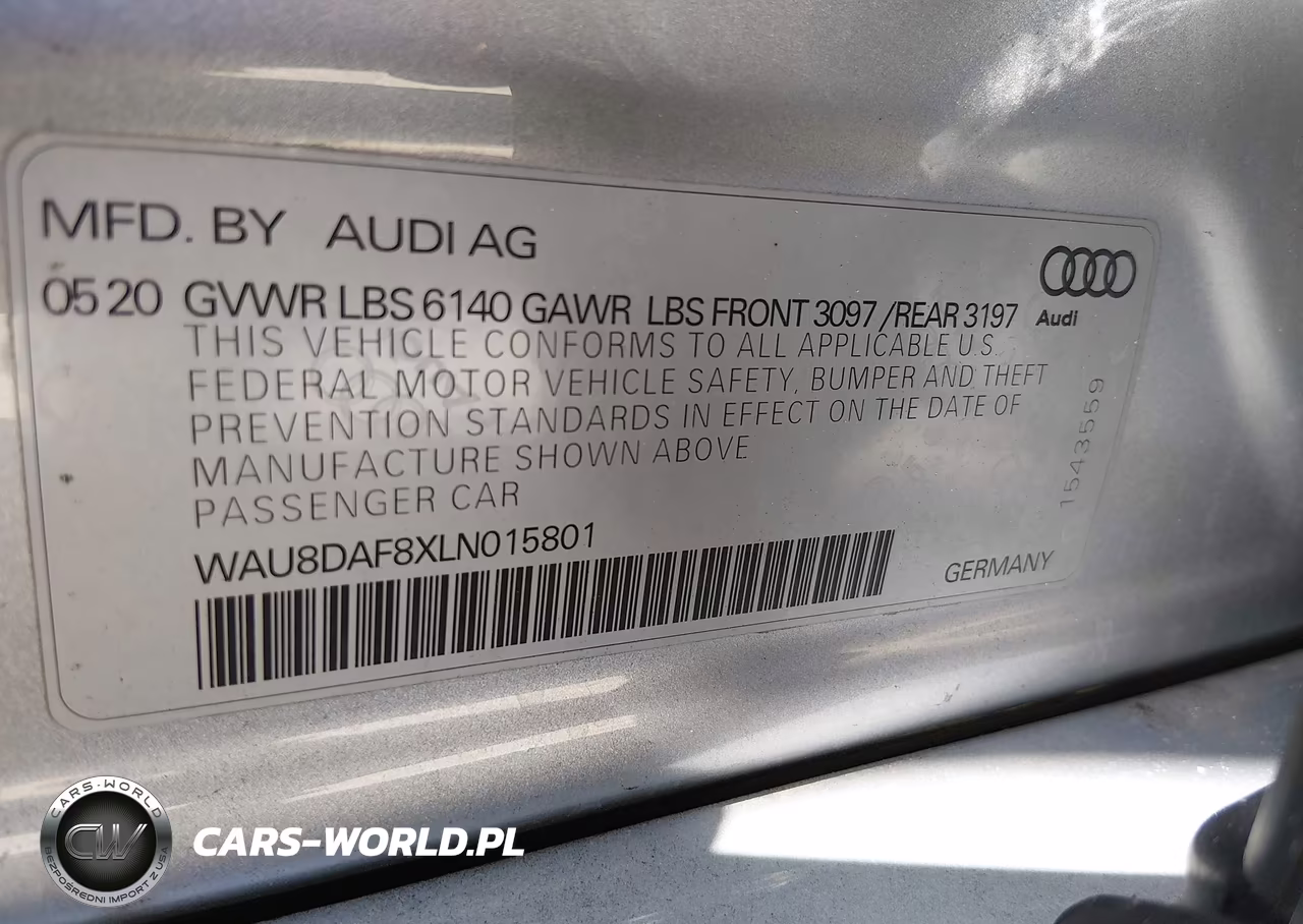2020 Audi A8 L 55 Tfsi Quattro Tiptronic VIN:WAU8DAF8XLN015801 - 9