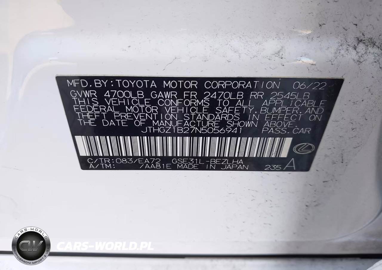 2022 Lexus Is 350 F Sport VIN:JTHGZ1B27N5056941 - 9