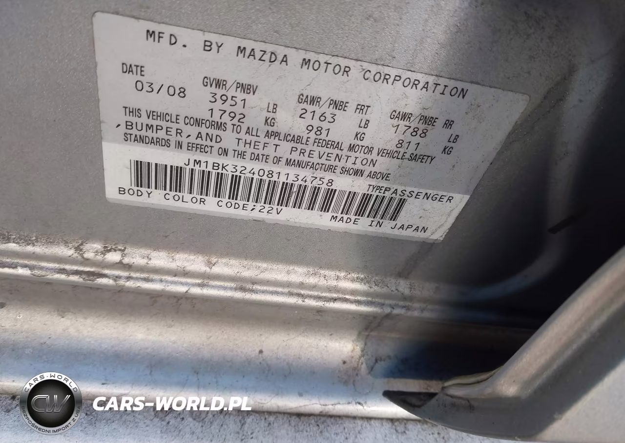 2008 Mazda Mazda3 S Touring VIN:JM1BK324081134758 - 9
