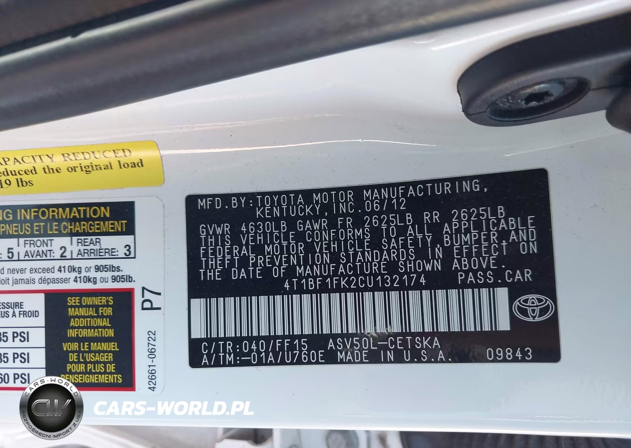 2012 Toyota Camry Se VIN:4T1BF1FK2CU132174 - 9