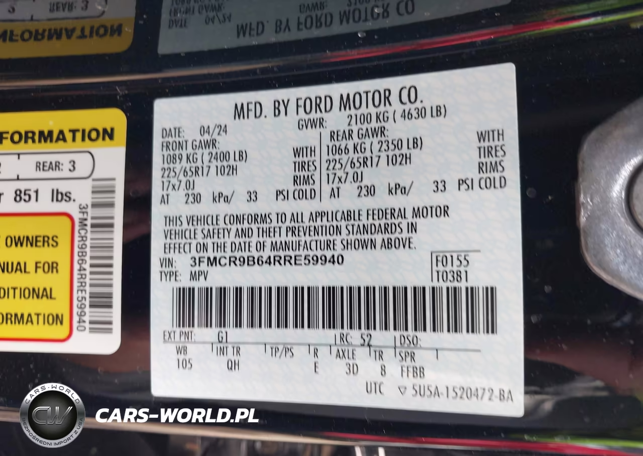 2024 Ford Bronco Sport Big Bend VIN:3FMCR9B64RRE59940 - 9
