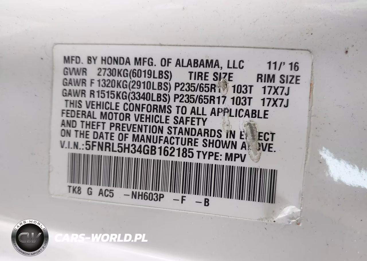 2016 Honda Odyssey Se VIN:5FNRL5H34GB162185 - 9